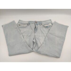 Rewash‎ Women Light Wash Distressed Frayed Hem Crop Jeans Size 13 31